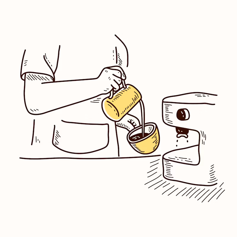 コーヒーを淹れているイラスト